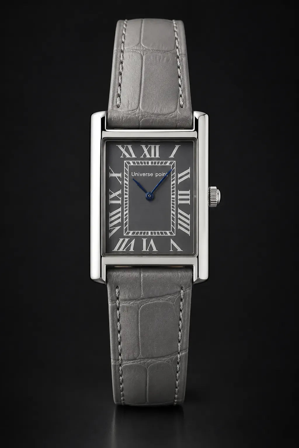 Men's Rectangular Watch with Roman Numeral Dial