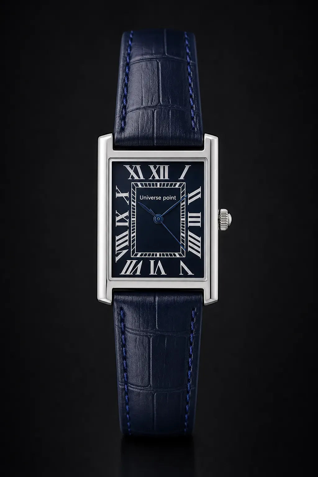 Men's Rectangular Watch with Roman Numeral Dial