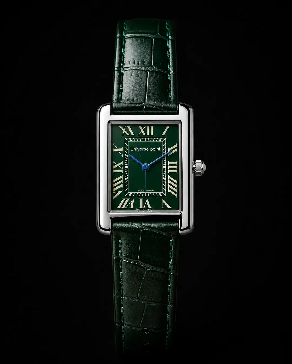 Men's Rectangular Watch with Roman Numeral Dial