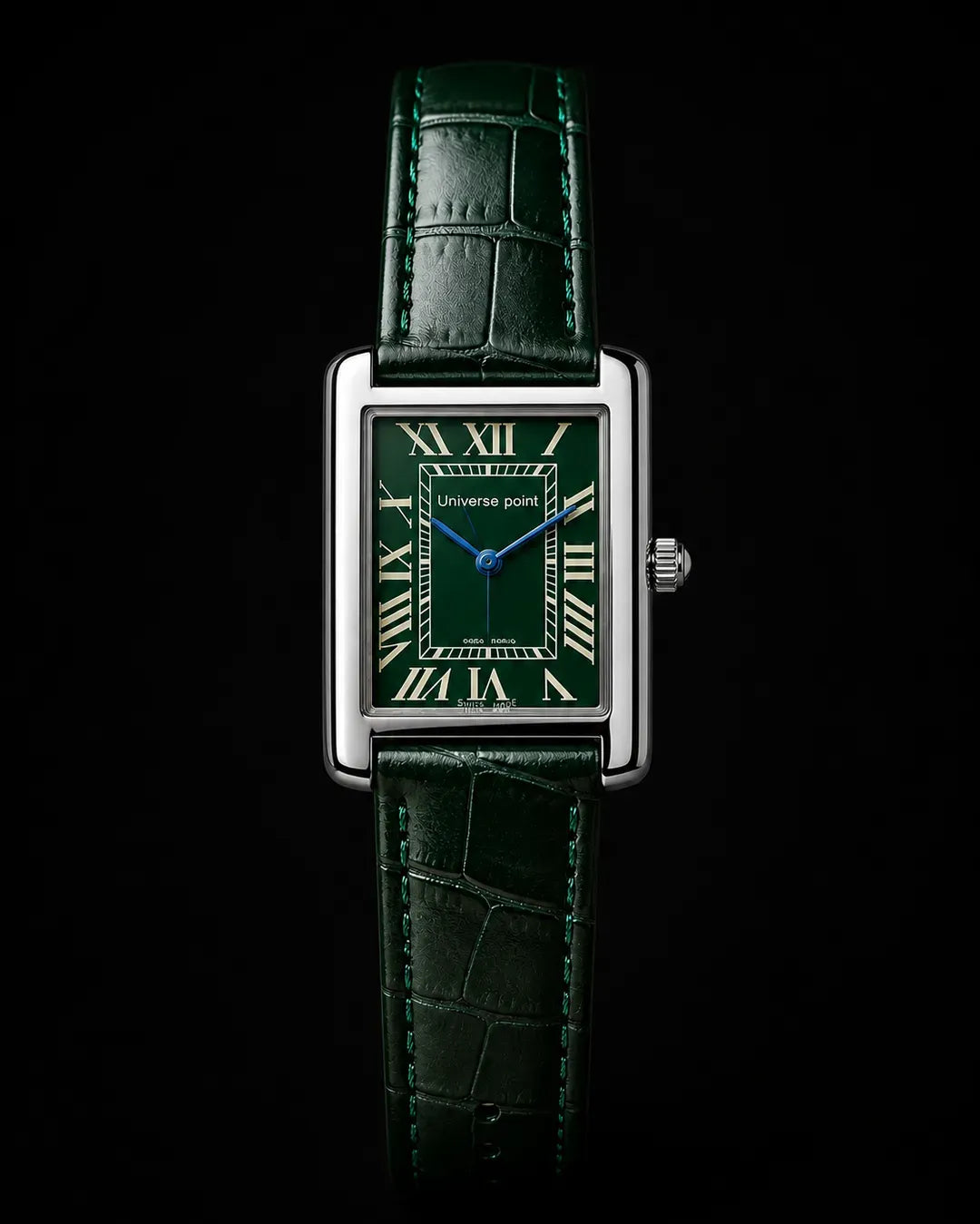 Men's Rectangular Watch with Roman Numeral Dial