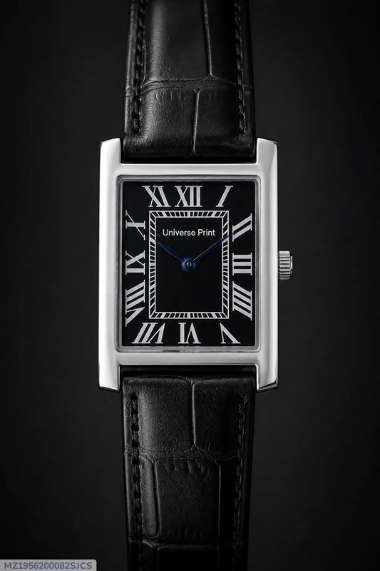 Men's Rectangular Watch with Roman Numeral Dial