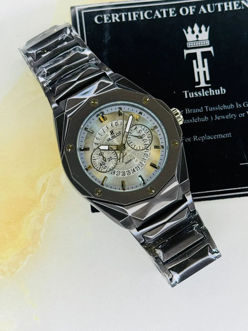 New stylish Hublot premium watch black colour and white dial