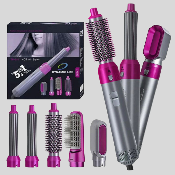 5-in-1 Hair Dryer Brush – Volumizer, Straightener & Curler