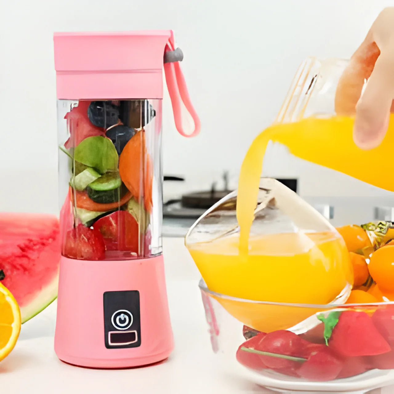Portable USB Juicer Blender 380ml – 6 Blade Mini Smoothie Maker